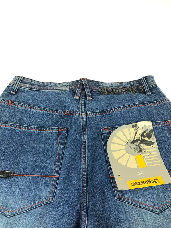 【中古品】【メンズ】 akademiks アカデミクス HONEYCOMB PATCHWORK DENIM PANTS ハニカム柄 パッチワーク デニムパンツ 157-251127-rt-17-tag サイズ：32 カラー：ブルー 万代Net店
