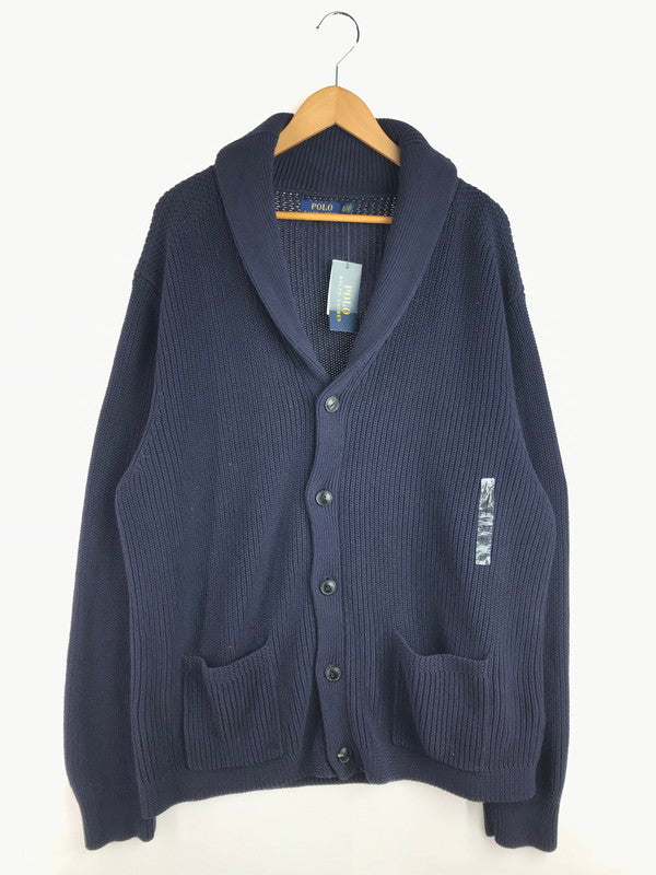 【中古美品】【メンズ】 POLO RALPH LAUREN ポロ・ラルフローレン SHAWL COLLAR KNIT CARDIGAN ショールカラーニットカーディガン 147-251129-rt-09-tag サイズ：XXL カラー：ネイビー 万代Net店