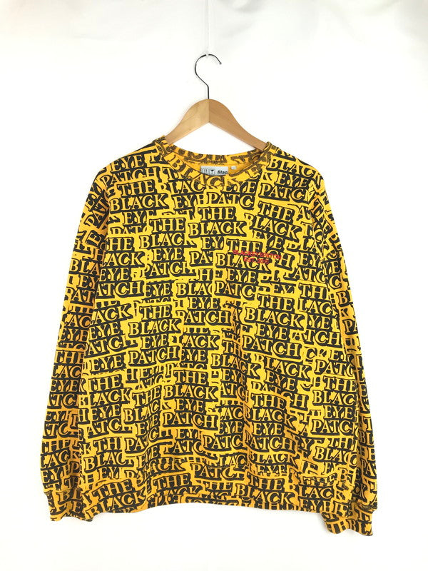 【中古美品】【メンズ】 BLACK EYE PATCH ブラック アイ パッチ 20AW STICKER COVERED CREW SWEAT ステッカー カバード クルーネック スウェット トレーナー トップス 142-251128-rt-12-tag サイズ：XL カラー：イエロー 万代Net店