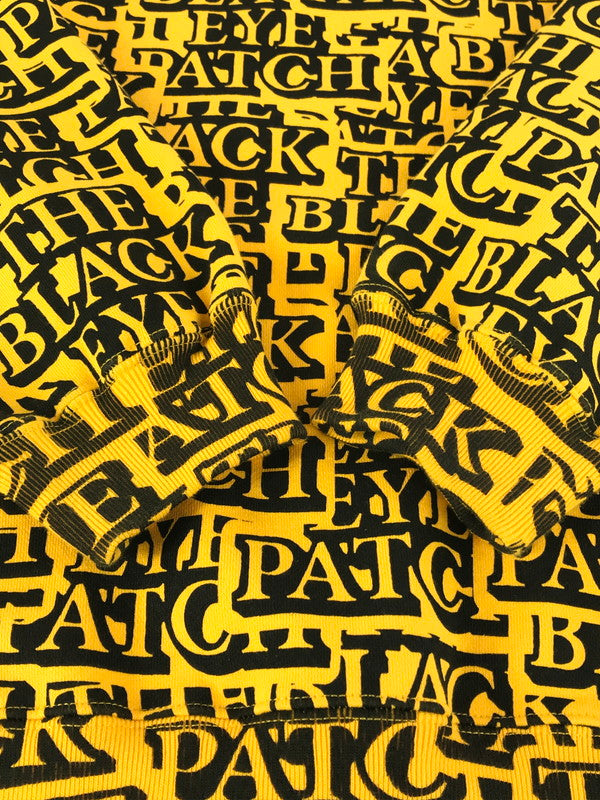 【中古美品】【メンズ】 BLACK EYE PATCH ブラック アイ パッチ 20AW STICKER COVERED CREW SWEAT ステッカー カバード クルーネック スウェット トレーナー トップス 142-251128-rt-12-tag サイズ：XL カラー：イエロー 万代Net店