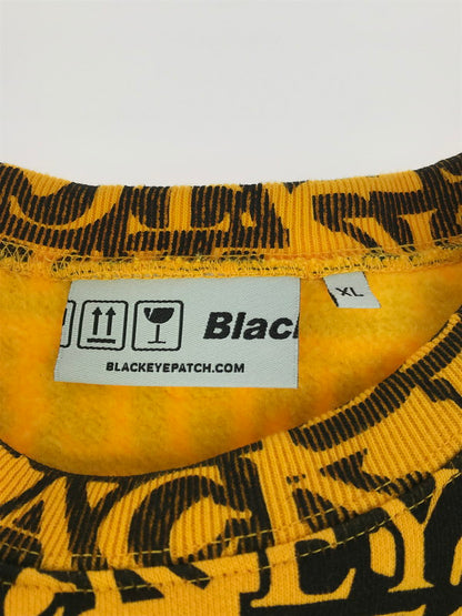 【中古美品】【メンズ】 BLACK EYE PATCH ブラック アイ パッチ 20AW STICKER COVERED CREW SWEAT ステッカー カバード クルーネック スウェット トレーナー トップス 142-251128-rt-12-tag サイズ：XL カラー：イエロー 万代Net店
