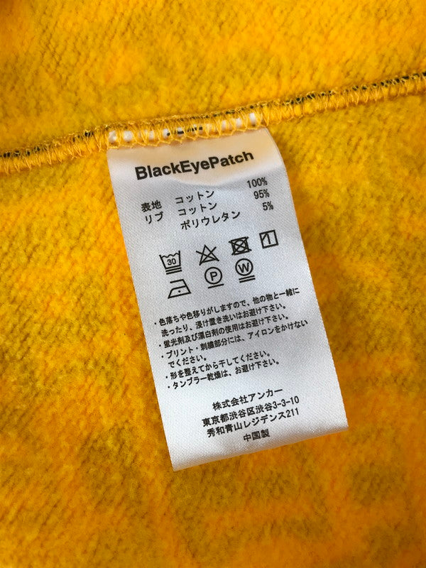 【中古美品】【メンズ】 BLACK EYE PATCH ブラック アイ パッチ 20AW STICKER COVERED CREW SWEAT ステッカー カバード クルーネック スウェット トレーナー トップス 142-251128-rt-12-tag サイズ：XL カラー：イエロー 万代Net店