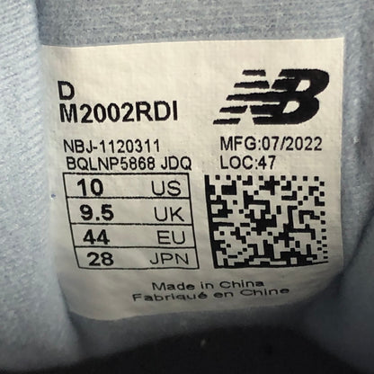 【中古美品】【メンズ】 NEWBALANCE M2002RDI スニーカー 靴 162-251201-na-19-tag サイズ：28cm US 10 カラー：GRAY/BLUE 万代Net店