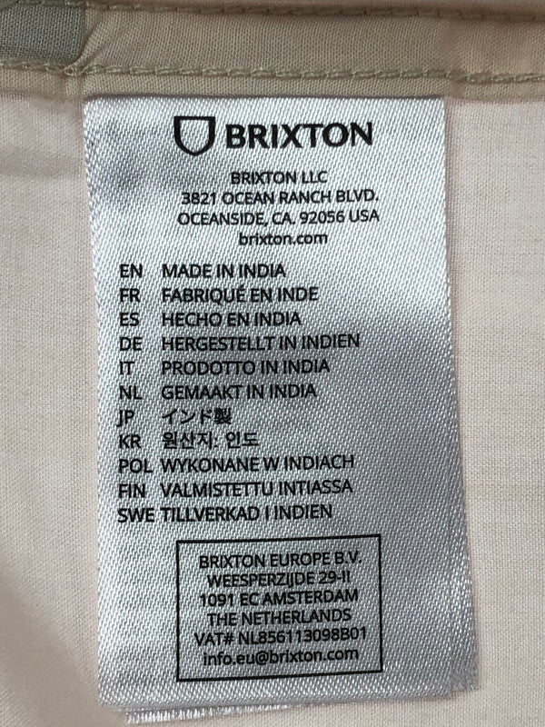【中古美品】【メンズ】 BRIXTON ブリクストン BUNKER S/S SHIRT 01269 バンカー ショートスリーブ シャツ 開襟シャツ トップス 142-260509-rt-04-tag サイズ：L カラー：ホワイト 万代Net店