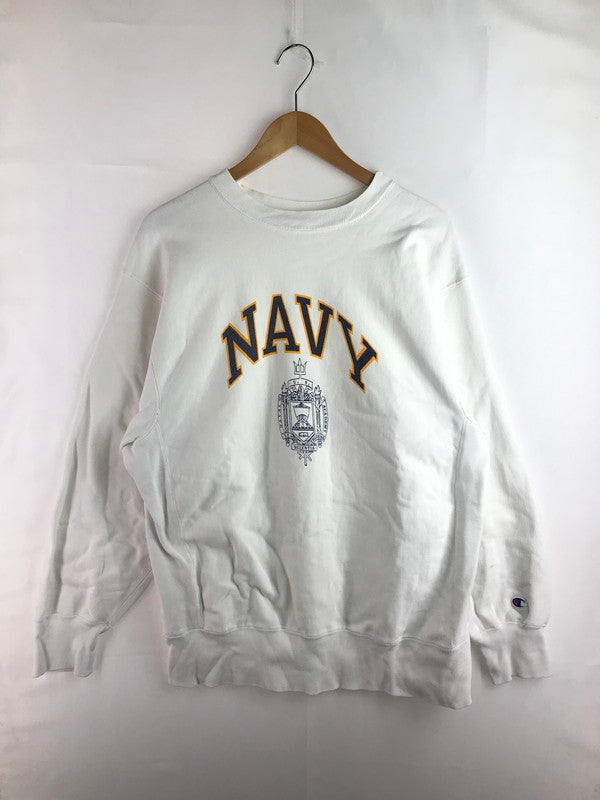 【中古品】【メンズ】 Champion チャンピオン 80's U.S.NAVY REVERSE WEAVE SWEATSHIRT 80年代 リバースウィーブ スウェットシャツ トレーナー トップス 146-251211-rt-03-tag サイズ：XL カラー：ホワイト 万代Net店