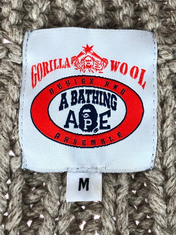 【現状渡し品】【メンズ】 BAPE COWICHAN KNIT CARDIGAN 001KN0301001X ベイプ カウチン ニット カーディガン 142-251202-na-04-tag サイズ：M カラー：ベージュ 万代Net店