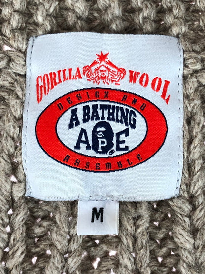 【現状渡し品】【メンズ】 BAPE COWICHAN KNIT CARDIGAN 001KN0301001X ベイプ カウチン ニット カーディガン 142-251202-na-04-tag サイズ：M カラー：ベージュ 万代Net店