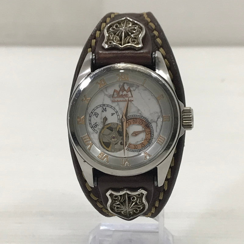 【中古品】【メンズ】 SAAD サード ホワイトハウライト文字盤 オートマチック 腕時計 197-251206-na-09-tag カラー：ブラウン 万代Net店