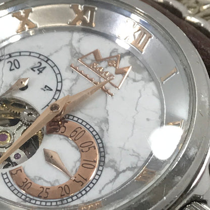 【中古品】【メンズ】 SAAD サード ホワイトハウライト文字盤 オートマチック 腕時計 197-251206-na-09-tag カラー：ブラウン 万代Net店