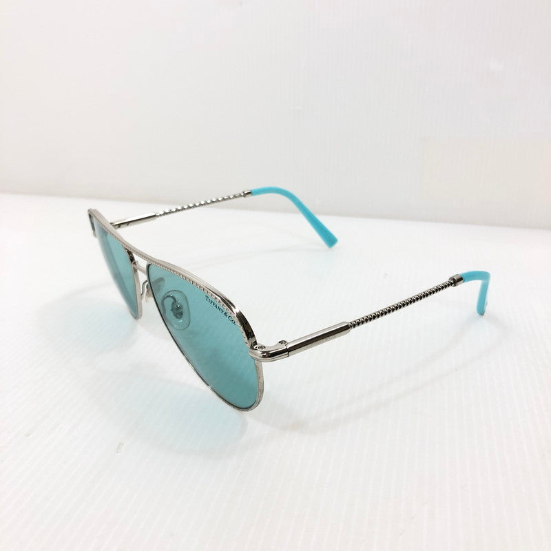 【中古品】【メンズ】 TIFFANY&Co. ティファニー ティアドロップ サングラス TF3062 アイウェア アクセサリー 203-251205-na-16-tag サイズ：57□13 140 カラー：シルバー/ブルー 万代Net店