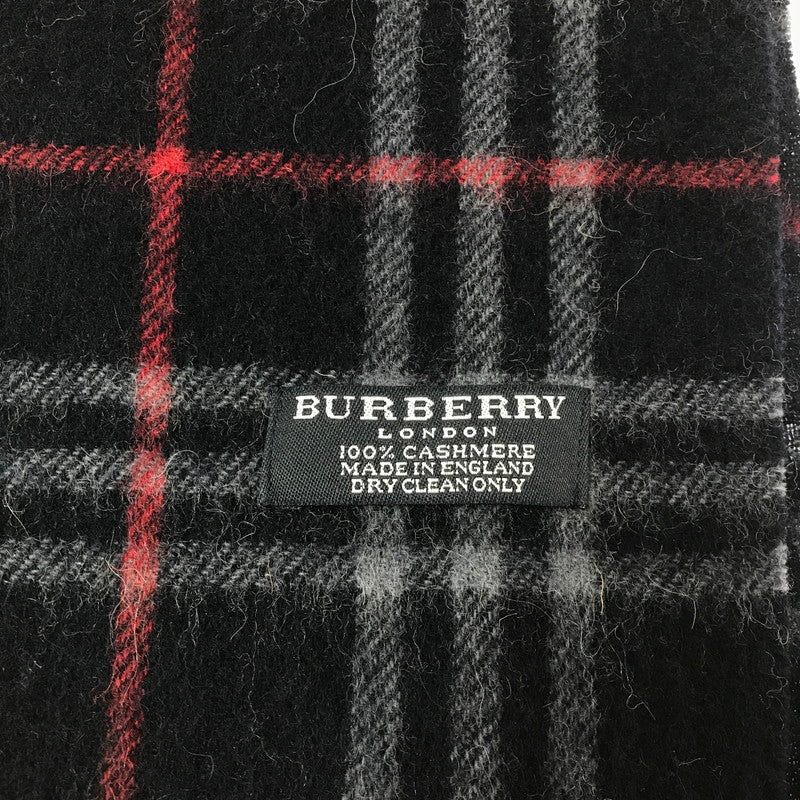 【中古品】【レディース】 BURBERRY バーバリー CASHMERE MUFFLER カシミヤ マフラー 208-260630-na-11-tagh カラー：ネイビー系 万代Net店