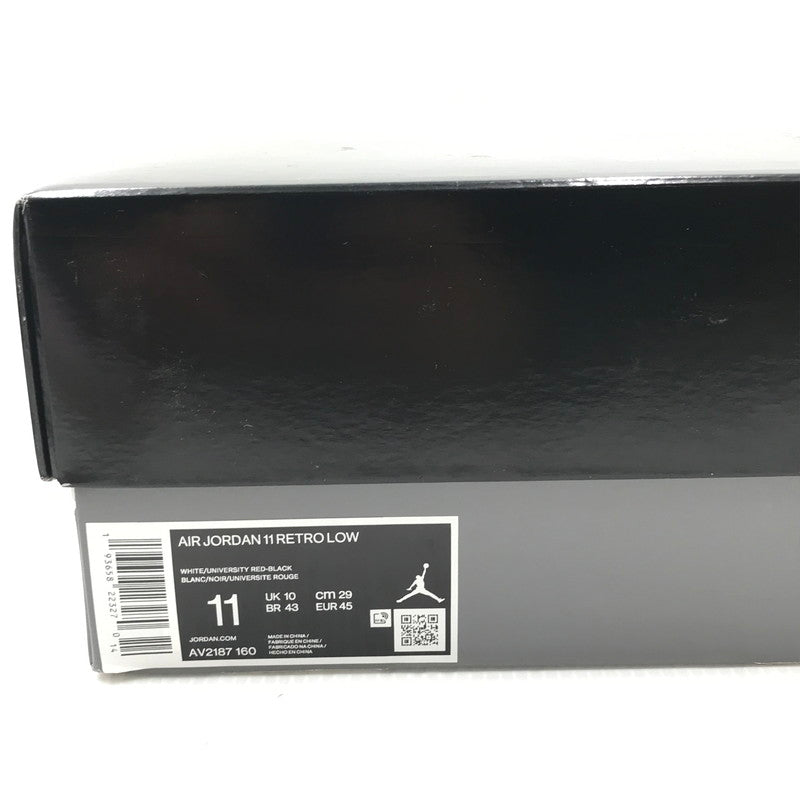 【中古品】【メンズ】 NIKE ナイキ AIR JORDAN 11 LOW GYM RED AV2187-160 エアジョーダン11 ロー スニーカー 靴 160-251205-rt-06-tag サイズ：29cm US11 カラー：WHITE/UNIVERSITY RED 万代Net店