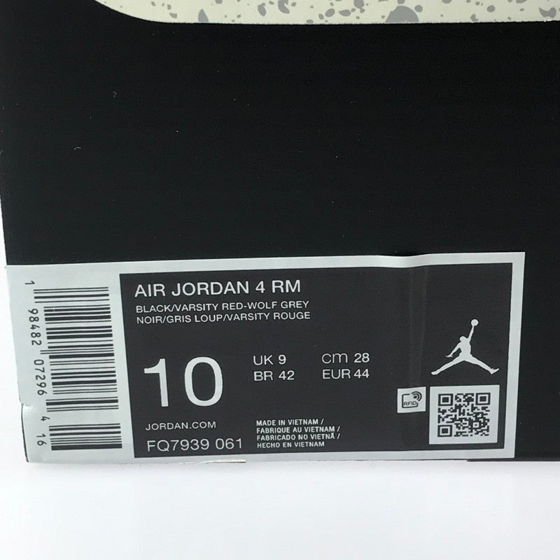 【中古品】【メンズ】 NIKE ナイキ AIR JORDAN 4 RM FQ7939-061 エアジョーダン 4 RM スニーカー 靴 160-251201-na-08-tag サイズ：28cm US 10 カラー：BLACK/VARSITY RED/WOLF GREY/WHITE 万代Net店