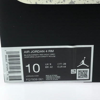 【中古品】【メンズ】 NIKE ナイキ AIR JORDAN 4 RM FQ7939-061 エアジョーダン 4 RM スニーカー 靴 160-251201-na-08-tag サイズ：28cm US 10 カラー：BLACK/VARSITY RED/WOLF GREY/WHITE 万代Net店