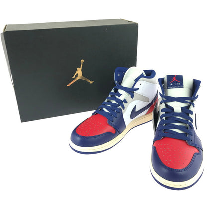 【中古美品】【メンズ】 NIKE ナイキ AIR JORDAN 1 MID RARE AIR DQ8426-102 エアジョーダン 1 ミッド レア エアー スニーカー 靴 160-251201-na-01-tag サイズ：28cm US 10 カラー：WHITE/UNIVERSITY RED/NEUTRAL GREY/DEEP ROYAL BLUE 万代Net店