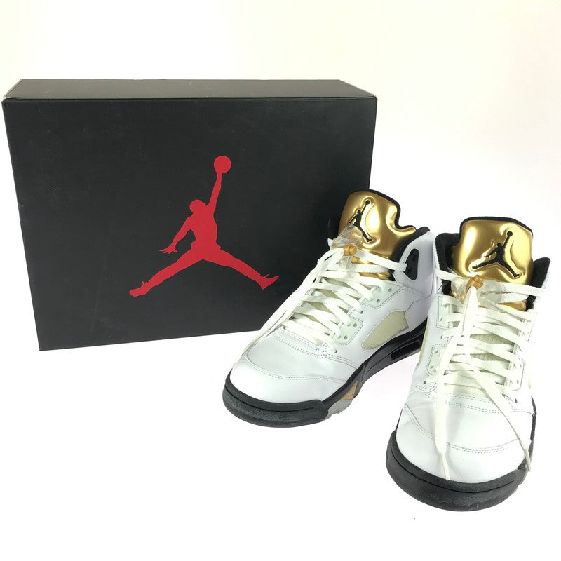 【中古品】【メンズ】 NIKE ナイキ AIR JORDAN 5 RETRO 136027-133 エアジョーダン 5 レトロ スニーカー 靴 160-251201-na-05-tag サイズ：29cm US 11 カラー：WHITE/BLACK-METALLIC GOLD COIN 万代Net店