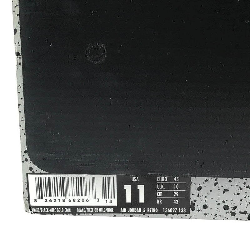 【中古品】【メンズ】 NIKE ナイキ AIR JORDAN 5 RETRO 136027-133 エアジョーダン 5 レトロ スニーカー 靴 160-251201-na-05-tag サイズ：29cm US 11 カラー：WHITE/BLACK-METALLIC GOLD COIN 万代Net店