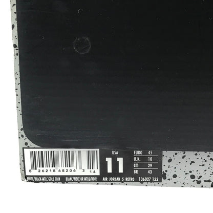 【中古品】【メンズ】 NIKE ナイキ AIR JORDAN 5 RETRO 136027-133 エアジョーダン 5 レトロ スニーカー 靴 160-251201-na-05-tag サイズ：29cm US 11 カラー：WHITE/BLACK-METALLIC GOLD COIN 万代Net店