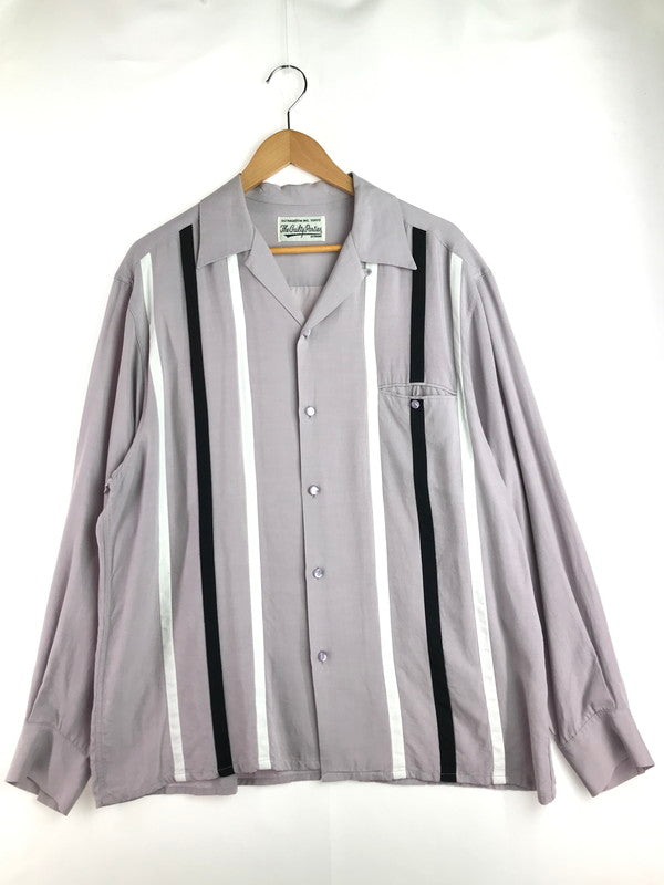 【中古品】【メンズ】 SWITCHING OPEN COLLAR SHIRT PURPLE スイッチング オープンカラー シャツ 開襟シャツ トップス 142-251203-rt-17-tag サイズ：XL カラー：パープル 万代Net店