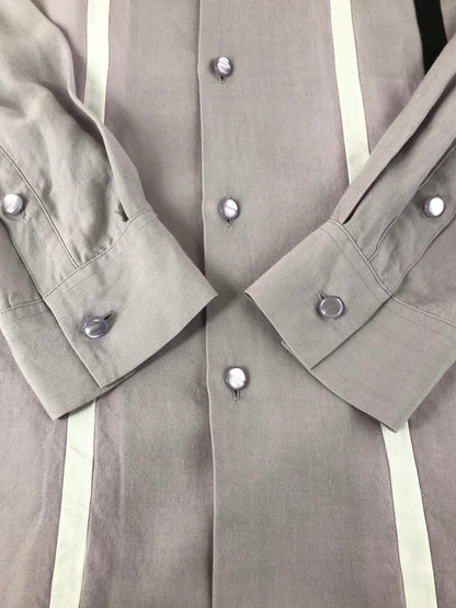 【中古品】【メンズ】 SWITCHING OPEN COLLAR SHIRT PURPLE スイッチング オープンカラー シャツ 開襟シャツ トップス 142-251203-rt-17-tag サイズ：XL カラー：パープル 万代Net店