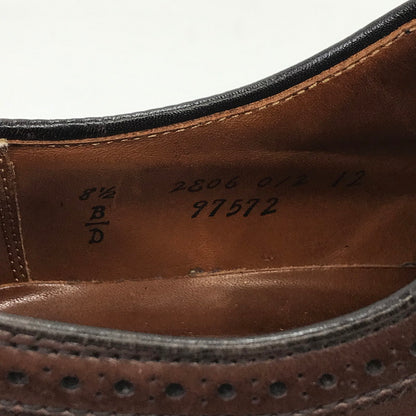 【中古品】【メンズ】 ALDEN オールデン × J.CREW ジェイ クルー CALFSKIN LONG WING BLUCHER DARK BROWN 97572 カーフスキン ロングウィング ブルーチャー USA製 靴 164-251205-rt-13-tag サイズ：US 8 1/2 カラー：ダークブラウン 万代Net店