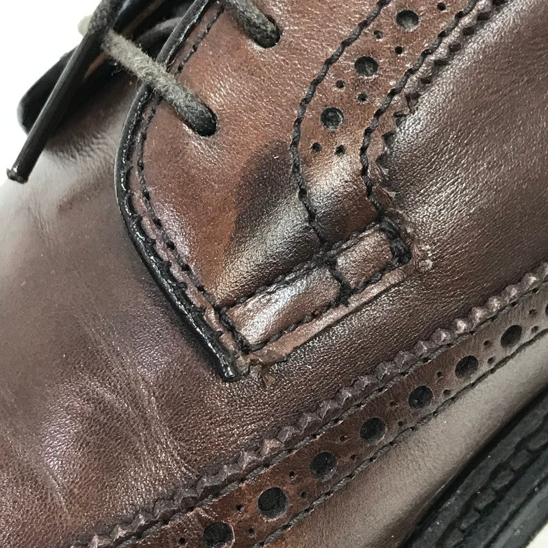 【中古品】【メンズ】 ALDEN オールデン × J.CREW ジェイ クルー CALFSKIN LONG WING BLUCHER DARK BROWN 97572 カーフスキン ロングウィング ブルーチャー USA製 靴 164-251205-rt-13-tag サイズ：US 8 1/2 カラー：ダークブラウン 万代Net店