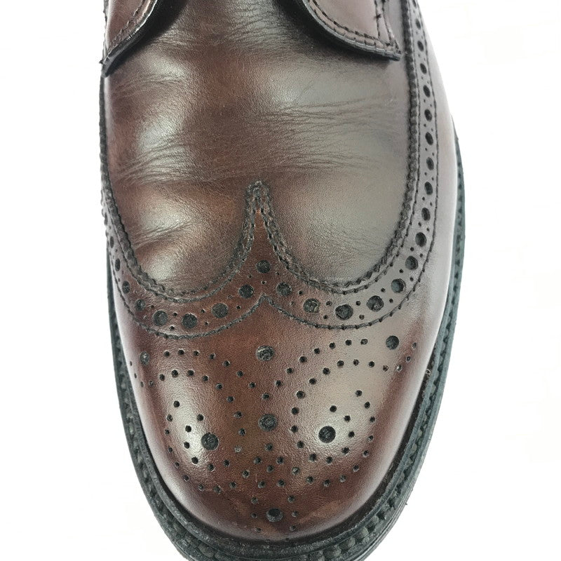 【中古品】【メンズ】 ALDEN オールデン × J.CREW ジェイ クルー CALFSKIN LONG WING BLUCHER DARK BROWN 97572 カーフスキン ロングウィング ブルーチャー USA製 靴 164-251205-rt-13-tag サイズ：US 8 1/2 カラー：ダークブラウン 万代Net店