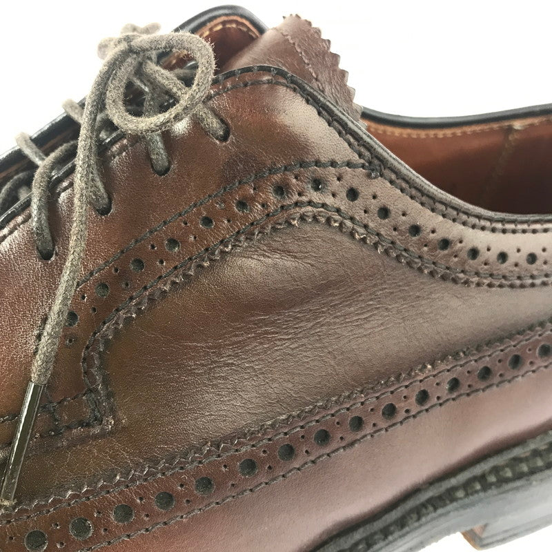 【中古品】【メンズ】 ALDEN オールデン × J.CREW ジェイ クルー CALFSKIN LONG WING BLUCHER DARK BROWN 97572 カーフスキン ロングウィング ブルーチャー USA製 靴 164-251205-rt-13-tag サイズ：US 8 1/2 カラー：ダークブラウン 万代Net店