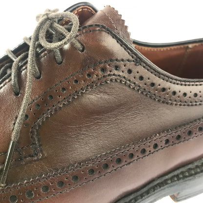 【中古品】【メンズ】 ALDEN オールデン × J.CREW ジェイ クルー CALFSKIN LONG WING BLUCHER DARK BROWN 97572 カーフスキン ロングウィング ブルーチャー USA製 靴 164-251205-rt-13-tag サイズ：US 8 1/2 カラー：ダークブラウン 万代Net店