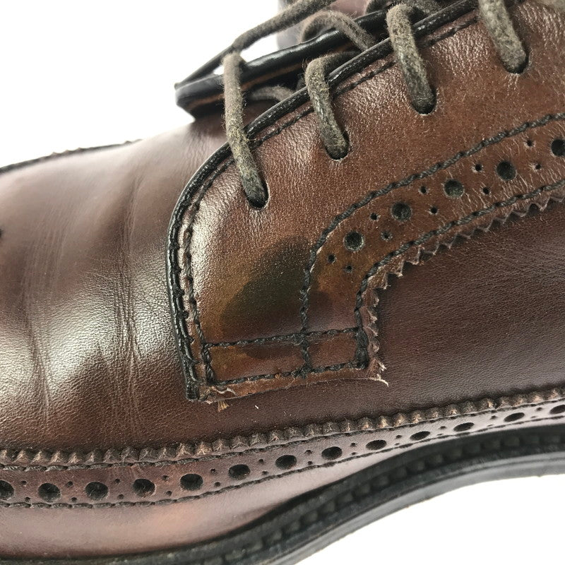 【中古品】【メンズ】 ALDEN オールデン × J.CREW ジェイ クルー CALFSKIN LONG WING BLUCHER DARK BROWN 97572 カーフスキン ロングウィング ブルーチャー USA製 靴 164-251205-rt-13-tag サイズ：US 8 1/2 カラー：ダークブラウン 万代Net店