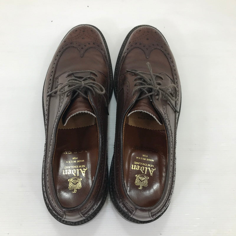 【中古品】【メンズ】 ALDEN オールデン × J.CREW ジェイ クルー CALFSKIN LONG WING BLUCHER DARK BROWN 97572 カーフスキン ロングウィング ブルーチャー USA製 靴 164-251205-rt-13-tag サイズ：US 8 1/2 カラー：ダークブラウン 万代Net店