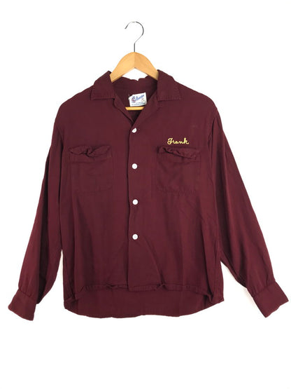 【中古品】【メンズ】 PURITAN ピューリタン 50’s CESARE BATTISTI M.B.A. OPEN COLLAR L/S SHIRT オープンカラー ロングスリーブ シャツ 開襟シャツ トップス 146-251203-rt-15-tag サイズ：M カラー：バーガンディー 万代Net店