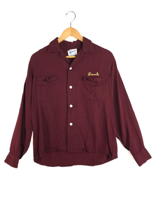 【中古品】【メンズ】 PURITAN ピューリタン 50’s CESARE BATTISTI M.B.A. OPEN COLLAR L/S SHIRT オープンカラー ロングスリーブ シャツ 開襟シャツ トップス 146-251203-rt-15-tag サイズ：M カラー：バーガンディー 万代Net店