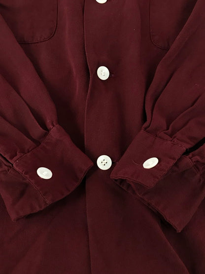 【中古品】【メンズ】 PURITAN ピューリタン 50’s CESARE BATTISTI M.B.A. OPEN COLLAR L/S SHIRT オープンカラー ロングスリーブ シャツ 開襟シャツ トップス 146-251203-rt-15-tag サイズ：M カラー：バーガンディー 万代Net店