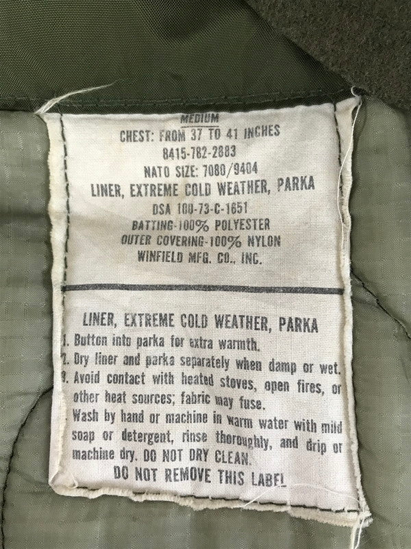 【ジャンク品】【メンズ】 U.S.ARMY アメリカ軍 70's M-65 FIELD PARKA 8415-782-3218 フィールド パーカー 72年会計 アウター 146-251208-rt-03-tag サイズ：M カラー：カーキ 万代Net店
