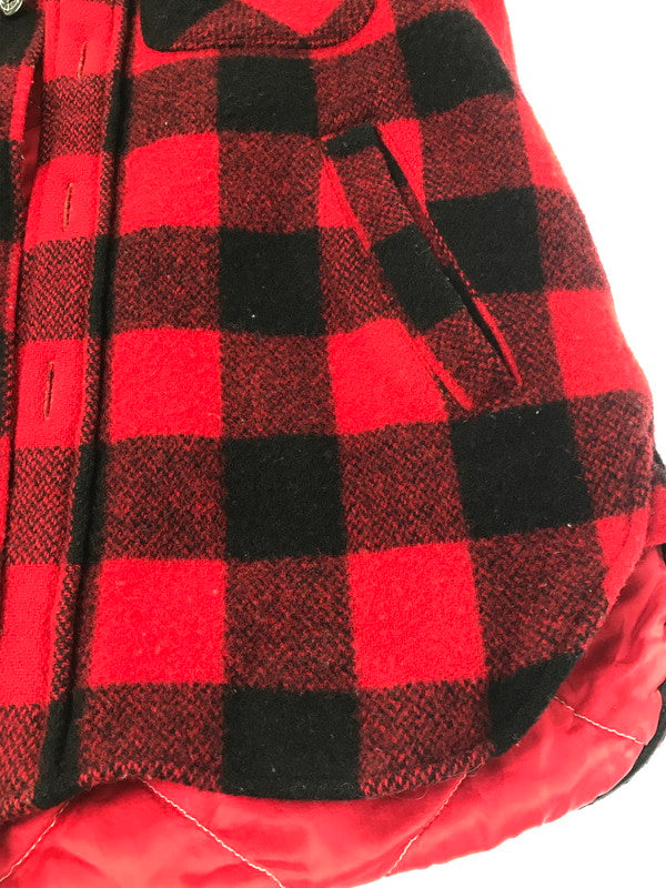 【中古品】【メンズ】 H.R.MARKET × WOOLRICH ウールリッチ ELBOW-PATCH CPO WOOL QUILTED JACKET エルボーパッチ CPO ウール キルティング ジャケット 145-260822-rt-30-tagh サイズ：1 カラー：ブラック/レッド 万代Net店