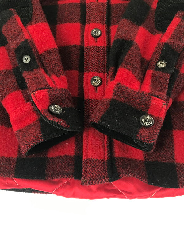 【中古品】【メンズ】 H.R.MARKET × WOOLRICH ウールリッチ ELBOW-PATCH CPO WOOL QUILTED JACKET エルボーパッチ CPO ウール キルティング ジャケット 145-260822-rt-30-tagh サイズ：1 カラー：ブラック/レッド 万代Net店