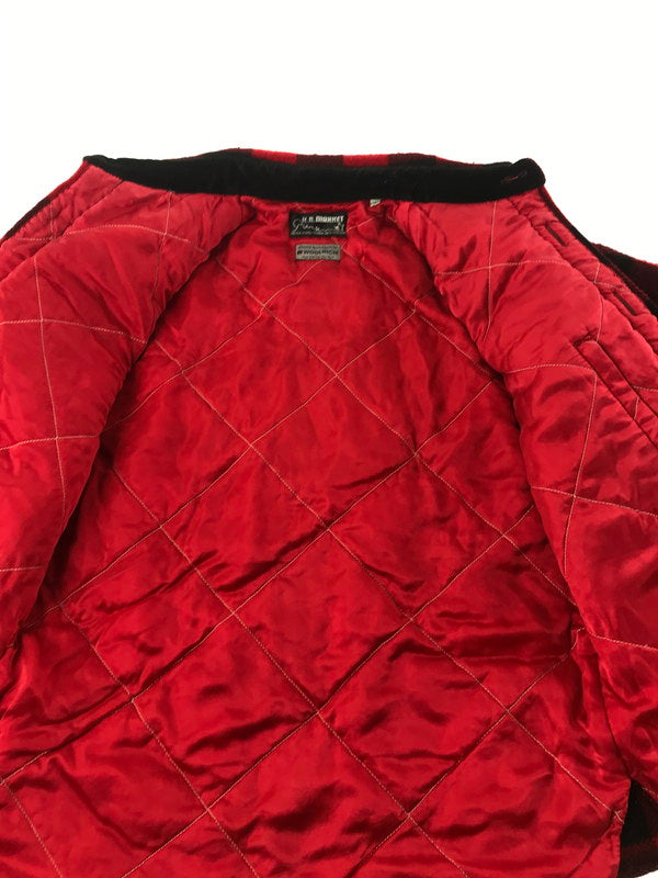 【中古品】【メンズ】 H.R.MARKET × WOOLRICH ウールリッチ ELBOW-PATCH CPO WOOL QUILTED JACKET エルボーパッチ CPO ウール キルティング ジャケット 145-260822-rt-30-tagh サイズ：1 カラー：ブラック/レッド 万代Net店