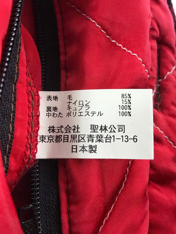 【中古品】【メンズ】 H.R.MARKET × WOOLRICH ウールリッチ ELBOW-PATCH CPO WOOL QUILTED JACKET エルボーパッチ CPO ウール キルティング ジャケット 145-260822-rt-30-tagh サイズ：1 カラー：ブラック/レッド 万代Net店