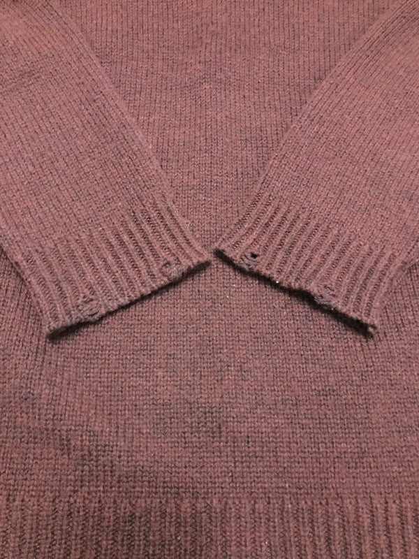 【中古品】【メンズ】 NONSAPIENS V NECK DAMAGE KNIT BROWN ノンサピエンス Vネック ダメージニット トップス 140-251213-rt-14-tag サイズ：2 カラー：ブラウン 万代Net店
