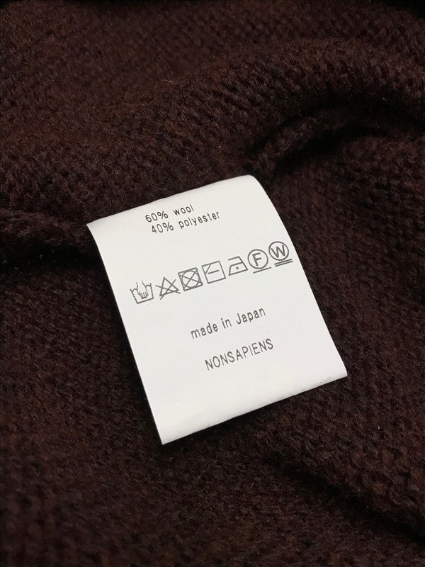 【中古品】【メンズ】 NONSAPIENS V NECK DAMAGE KNIT BROWN ノンサピエンス Vネック ダメージニット トップス 140-251213-rt-14-tag サイズ：2 カラー：ブラウン 万代Net店