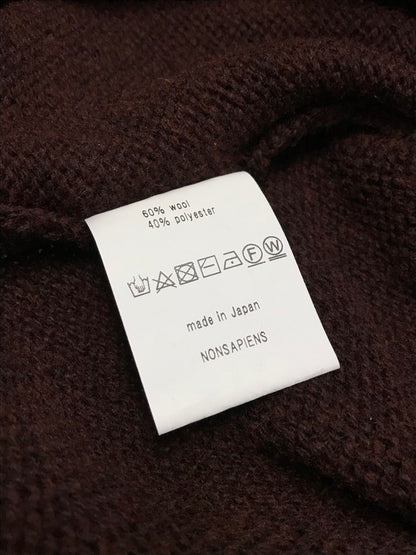 【中古品】【メンズ】 NONSAPIENS V NECK DAMAGE KNIT BROWN ノンサピエンス Vネック ダメージニット トップス 140-251213-rt-14-tag サイズ：2 カラー：ブラウン 万代Net店