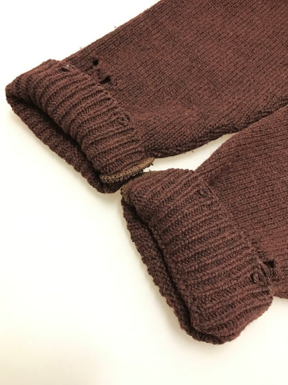 【中古品】【メンズ】 NONSAPIENS V NECK DAMAGE KNIT BROWN ノンサピエンス Vネック ダメージニット トップス 140-251213-rt-14-tag サイズ：2 カラー：ブラウン 万代Net店