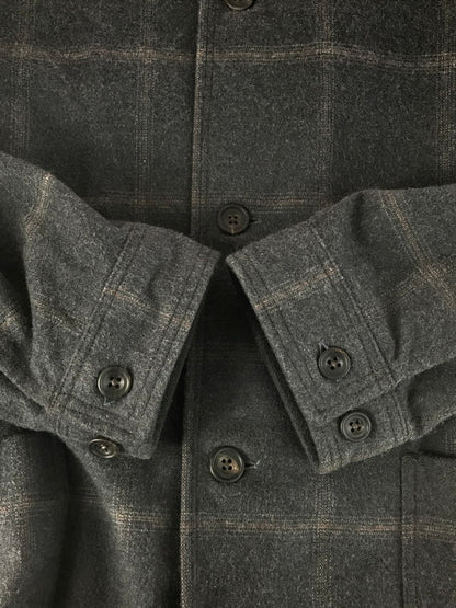 【中古品】【メンズ】 COLINA コリーナ DARK MELANGE CHECK ATELIER SHIRTS 233SH27 ダーク メランジ チェック アトリエシャツ 長袖シャツ 140-251207-na-03-tag サイズ：M カラー：チャコール 万代Net店