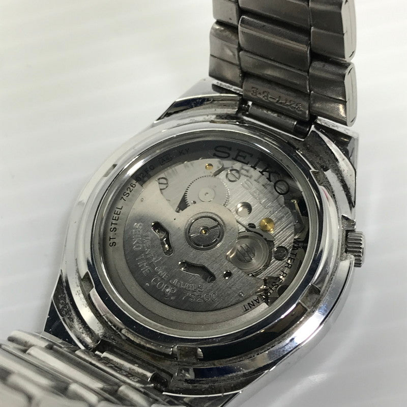 【現状渡し品】【メンズ】 SEIKO セイコー 7S26-02F0 SNK615K1 オートマチック デイデイト 自動巻き 腕時計 197-251209-na-04-tag カラー：シルバー 万代Net店