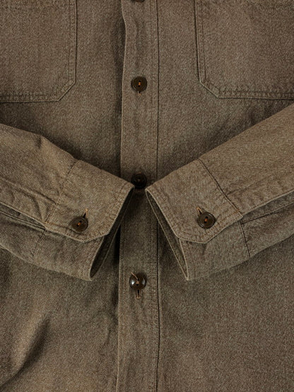 【中古品】【メンズ】 Buzz Rickson's バズリクソンズ COTTON COVERT WORK SHIRT BROWN BR26082 コットン カバート ワークシャツ 長袖シャツ トップス 145-251208-rt-14-tag サイズ：15-15 1/2 カラー：ブラウン 万代Net店