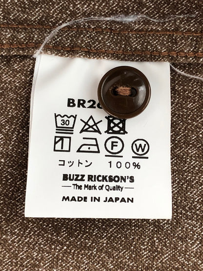 【中古品】【メンズ】 Buzz Rickson's バズリクソンズ COTTON COVERT WORK SHIRT BROWN BR26082 コットン カバート ワークシャツ 長袖シャツ トップス 145-251208-rt-14-tag サイズ：15-15 1/2 カラー：ブラウン 万代Net店