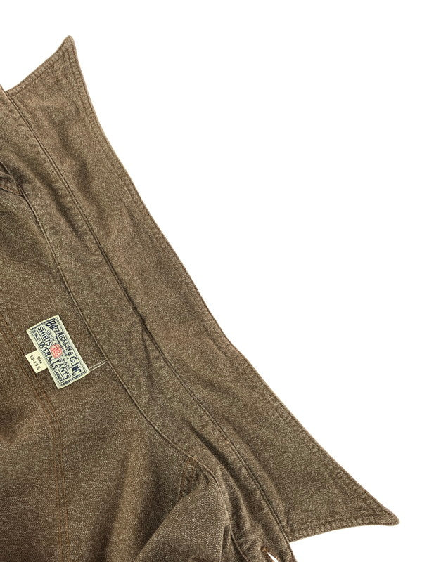 【中古品】【メンズ】 Buzz Rickson's バズリクソンズ COTTON COVERT WORK SHIRT BROWN BR26082 コットン カバート ワークシャツ 長袖シャツ トップス 145-251208-rt-14-tag サイズ：15-15 1/2 カラー：ブラウン 万代Net店