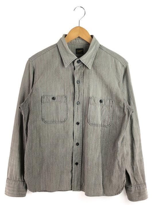 【中古品】【メンズ】 T-STRIPE CHAMBRAY SHIRT Tストライプ シャンブレー シャツ 長袖シャツ トップス 142-251208-rt-13-tag サイズ：M カラー：ブラウン系 万代Net店