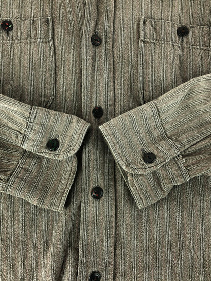 【中古品】【メンズ】 T-STRIPE CHAMBRAY SHIRT Tストライプ シャンブレー シャツ 長袖シャツ トップス 142-251208-rt-13-tag サイズ：M カラー：ブラウン系 万代Net店